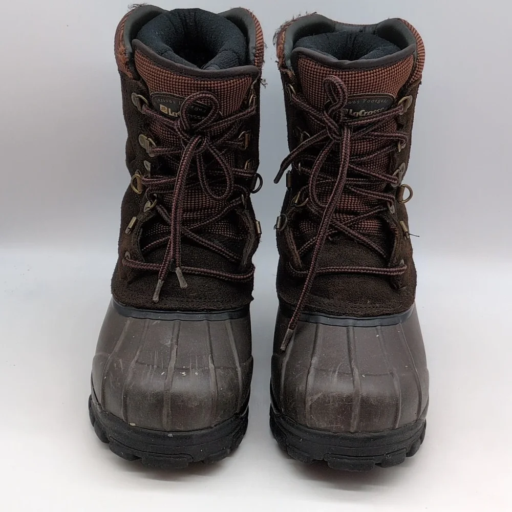 LaCrosse Boots Mens Brown 8 Suede Winter Shoes Thinsulate Removable Liner 298360